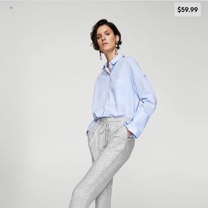 Flowy gray pants Mango